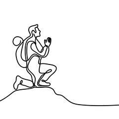 Solitude and Serenity Line Drawing
