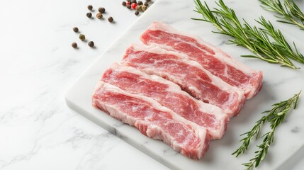 Fototapeta premium Thinly sliced ​​meat photos are perfect for food presentations and food themes.
