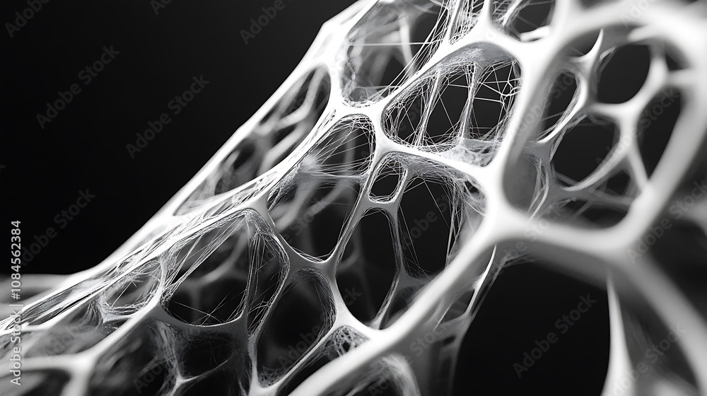 Aufkleber Geometric shapes on the right side, forming an abstract web pattern or network grid structure