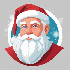 Classic Santa Claus Portrait with Snowflakes
