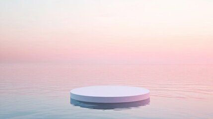 This photo of a white circular platform with a pink background is perfect for product display, advertising or creative photography projects.