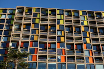 Park Hill Flats close up, Sheffield, UK