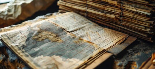 Geologist's Notebook Detailing Mining Exploration with Sketches and Ore Samples