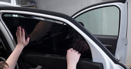 Tinting of car windows.Window film for car.