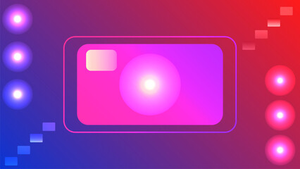 Background with glowing lights and camera in center and attractive theme