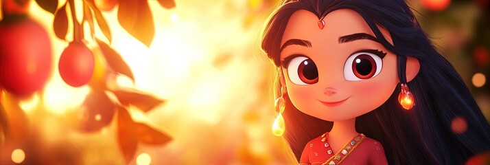 Fototapeta premium 3D animated cartoon yalda 