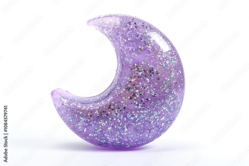 Poster Close-up shot of a purple object on a white background, suitable for use in design and photography projects