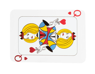 Poker game. One playing card isolated on white