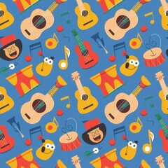 Obraz premium seamless pattern with icons cartoon