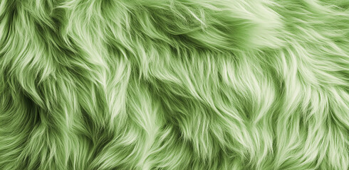 Obraz premium Soft, pale green fur with a wavy texture