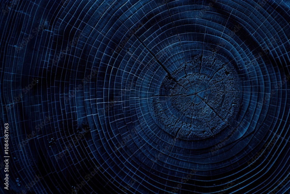 Poster a dark blue background featuring a circular design element