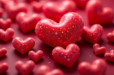 Obraz premium The Sparkling Red Heart Decoration