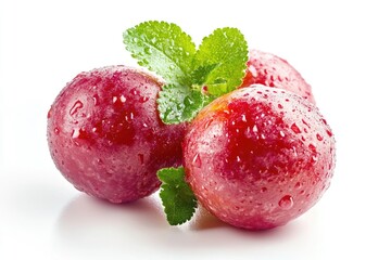 Fresh red apples with water droplets glistening on the surface