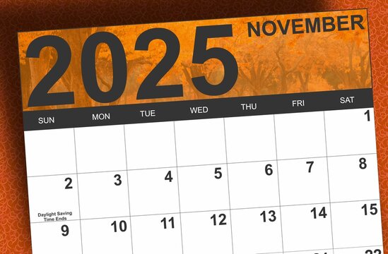 Calendar header for November 2025 - Powered by Adobe