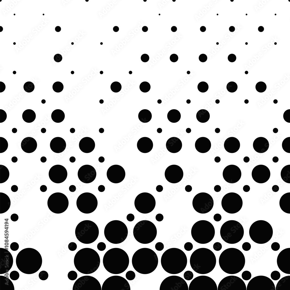 Poster abstract dot pattern background - monochrome vector graphic design from dots