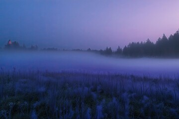 Fototapeta premium Enchanting Indigo Mist in a Surreal Landscape