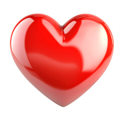 Fototapeta premium 3d Glossy red heart isolated on transparent background 