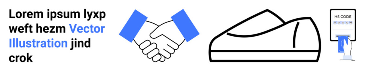 Handshake representing agreement, modern shoe design, and mobile device highlighting digital technology. Ideal for Business, partnership, agreements, technology, communication, footwear, online