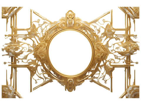 recommend clip art: Gold luxury border transparent background