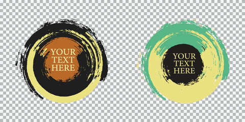 Abstract Circular Artistic Design With Customizable Text Space isolated on a transparent background