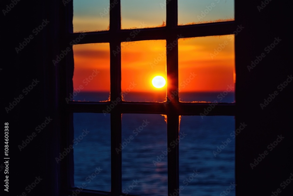 Aufkleber a building with a sunset view