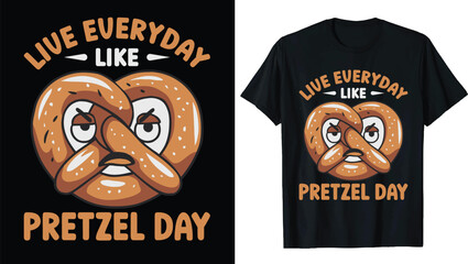 Pretzel T-Shirt Design – Pretzel Graphic, Pretzel Vector, Pretzel Illustration, Pretzel Icon, Pretzel Artwork for Creative Projects, Apparel, and Merchandise. Ideal for Food-Themed Designs.