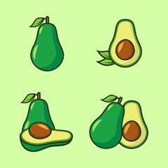 avocado vector design icons
