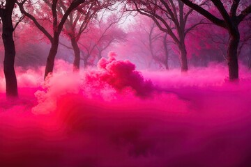 Whimsical Atmosphere of Vibrant Pink and Magenta Haze