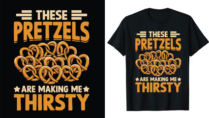 Pretzel T-Shirt Design – Pretzel Graphic, Pretzel Vector, Pretzel Illustration, Pretzel Icon, Pretzel Artwork for Creative Projects, Apparel, and Merchandise. Ideal for Food-Themed Designs.