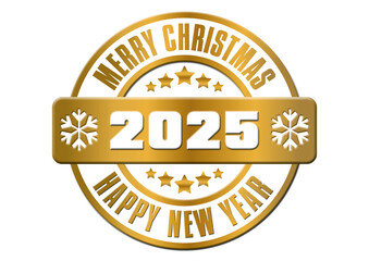 gold sticker Merry Christmas Sale 2025 happy new year