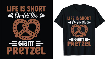 Pretzel T-Shirt Design – Pretzel Graphic, Pretzel Vector, Pretzel Illustration, Pretzel Icon, Pretzel Artwork for Creative Projects, Apparel, and Merchandise. Ideal for Food-Themed Designs.