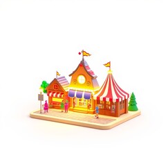 Fototapeta premium 3D Enchanted Festival Runes: Whimsical Holographic Design with Glowing Shapes for Versatile Backgrounds