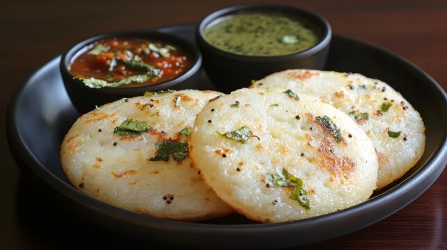 Group of south indian food like masala dosa, uttapam, idli