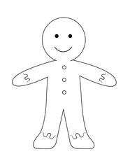 Gingerbread illustration hand drawn outline isolated vector