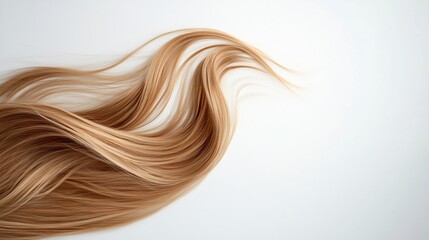 Flowing Golden Hair on White: A Captivating Image of Beauty and Grace