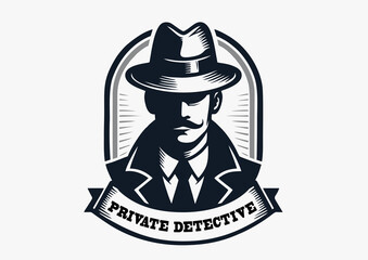 Retro style silhouette of private detective