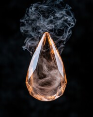 Naklejka premium Glowing crystal with smoke