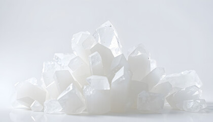white dope crystals isolated with white highlights, png