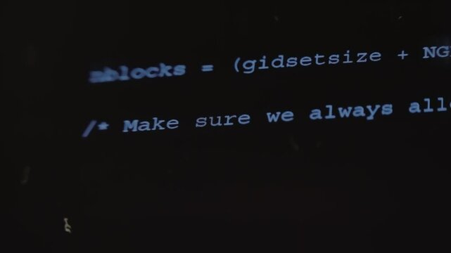 Writing a hacking code, hacking concept, macro view