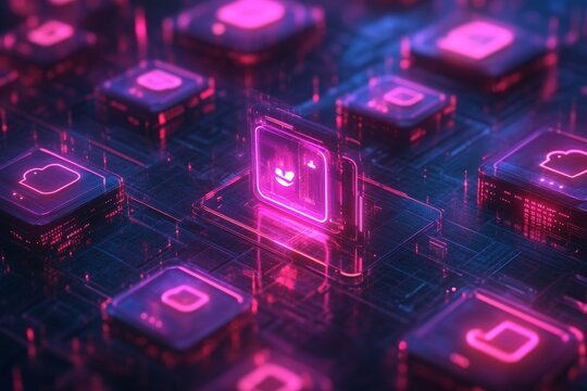 Secure messaging app with speech bubbles and lock