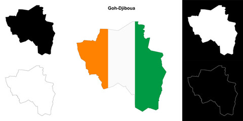 Goh-Djiboua district outline map set