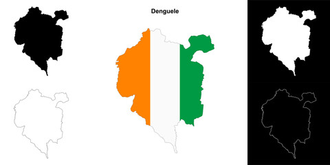 Denguele district outline map set