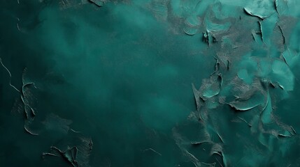Abstract green textured background with dark green shades and swirling brushstroke patterns resembling painted surface or wall art