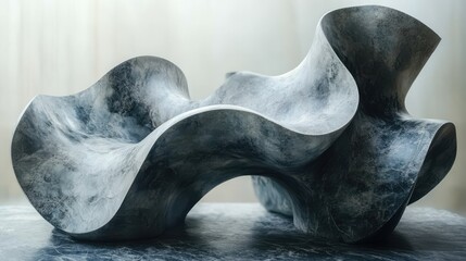 Obraz premium a black and grey stone sculpture