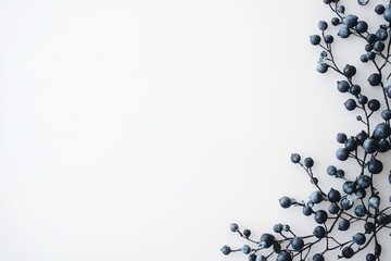 A vibrant plant with blue berries on a clean white surface.