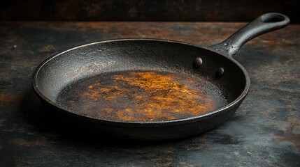 a black pan with a handle