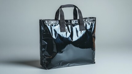 Naklejka premium a black plastic bag with handles