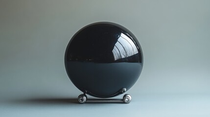 a black round object with a metal arm