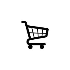 Empty Shopping trolley silhouette vector Shopping cart silhouette vector Black Shopping trolley silhouette vector icon Fast Shopping cart icon Shopping Cart icon A shopping cart