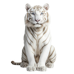 White tiger sitting gracefull